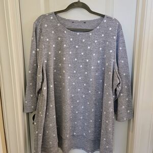 Gray Polka Dot Women's Top